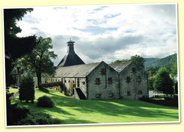 Aberfeldy distillery - with a beautiful backdrop